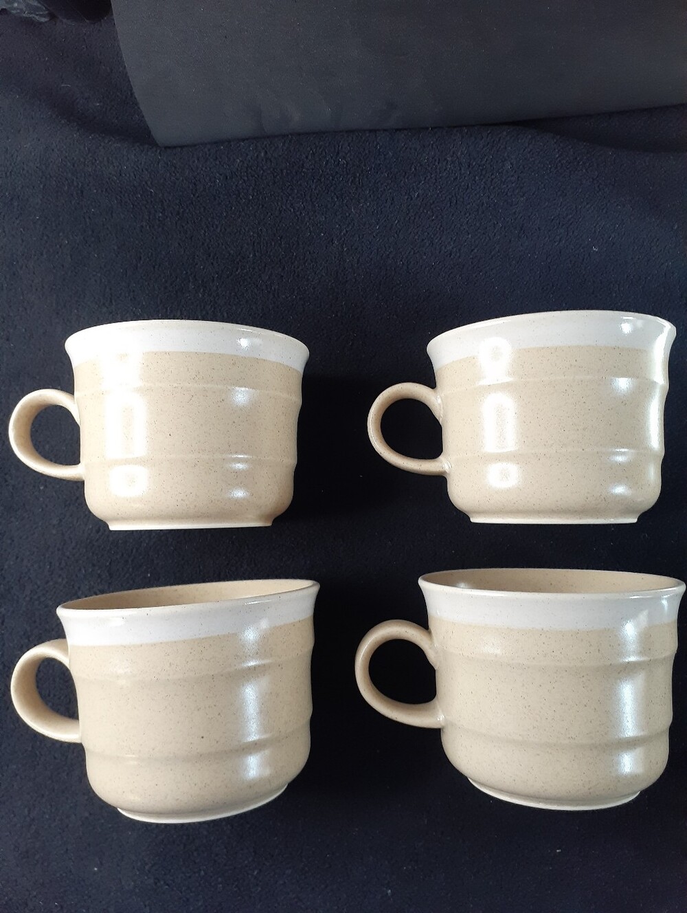 Sea Sand By Mikasa 1977-79 4 Mugs Tea Cups vtg Homespun Mikasa Bob VanAllen Lot2